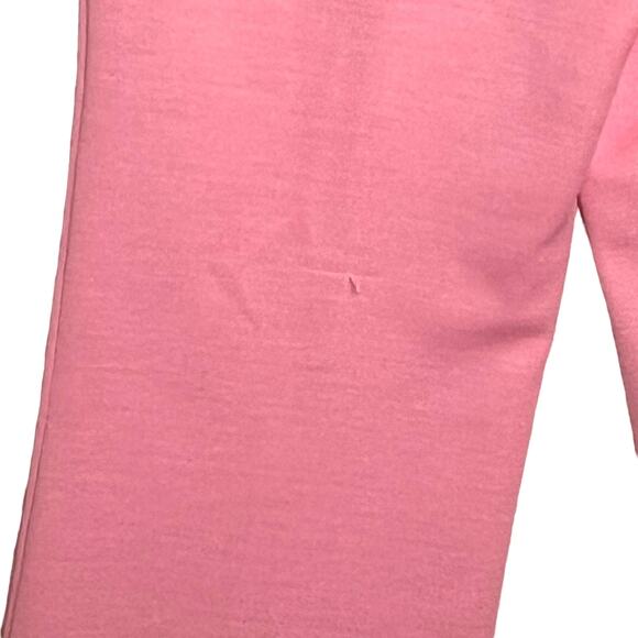 Vintage 70s Size Large Pink Polyester Pants Faux Fly Stretch Waist Disco - Picture 6 of 8